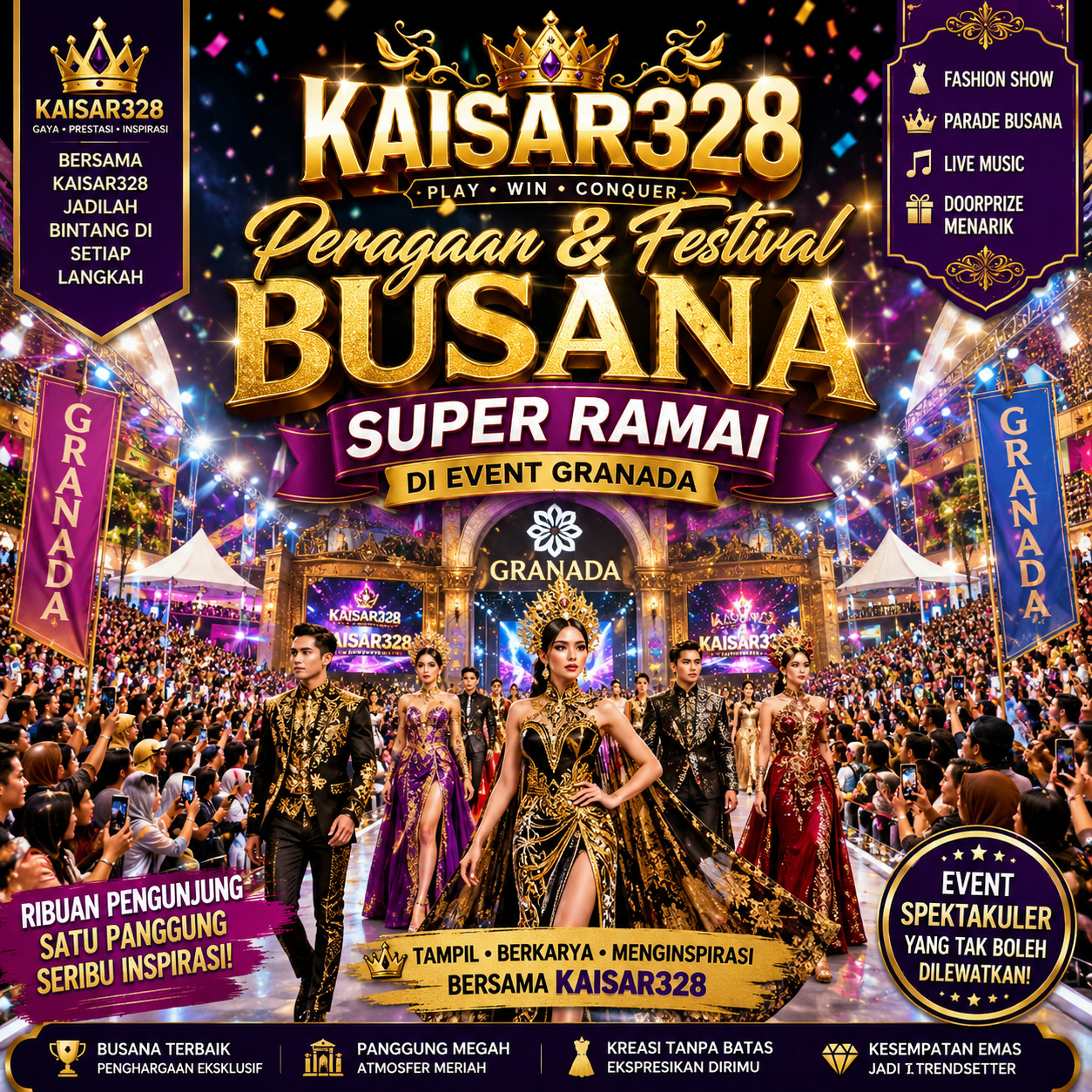 KAISAR328 ~ Peragaan & Festival Busana Super Ramai Di Event Granada